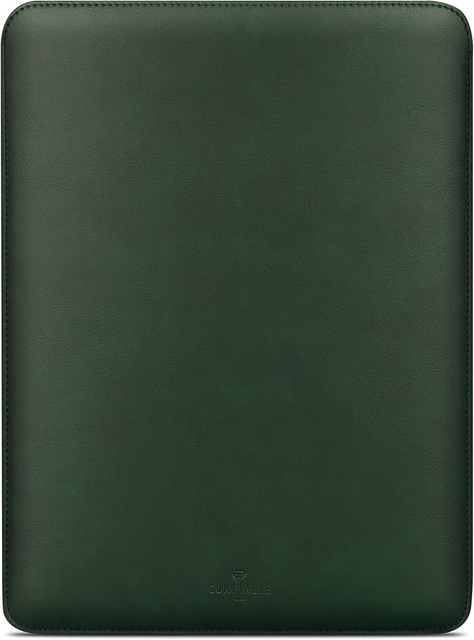 Comfyable Laptop Sleeve 14 Inch Precisely Compatible with MacBook Pro M4 M3 M2 M1 Pro/Max 2024, Faux Leather Cover Case 14 in, Green