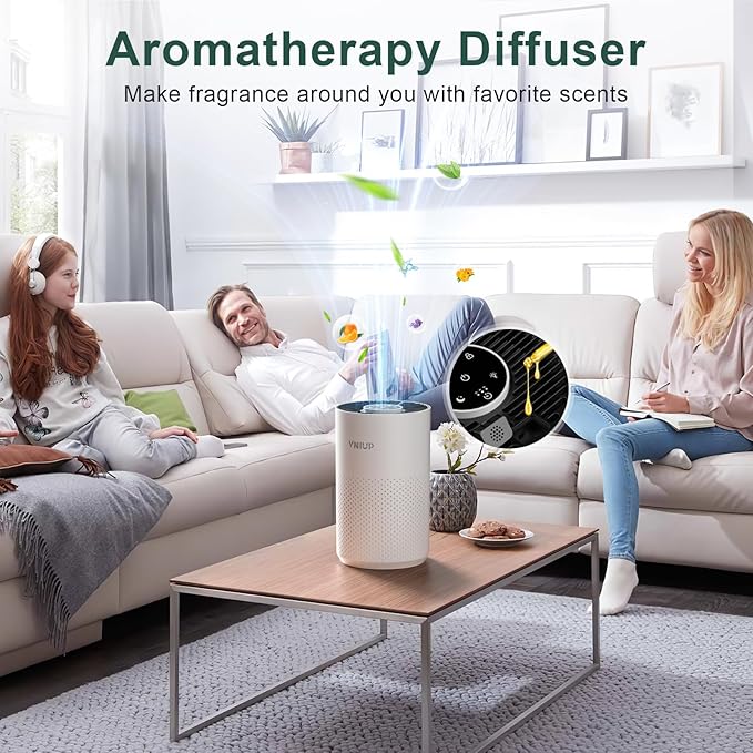 Air Purifiers for Bedroom Home up to 1000 ft², Vniup H14 True HEPA Room Air Purifiers for Bedroom, with Fragrance Function Sleep Mode& Light Mode Air Cleaner for Pet Dander Odor Dust Smoke