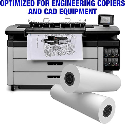 Alliance Wide Format Paper Rolls Bond Engineering (20lb | 2 Rolls, 22 In x 650 Ft | 3" Core)