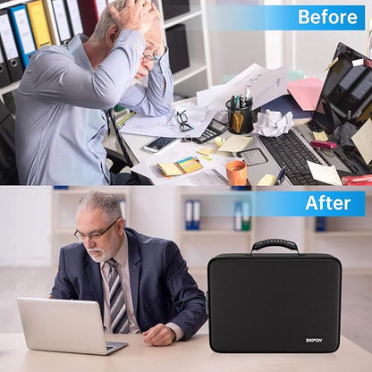 ENGPOW Fireproof Document Box with Lock, 5200℉ Soft Case Fireproof Box with 25 Colorful Pocket Accordion File Folder, Fireproof Water Resistant Safe File Organizer Storage for Important Documents