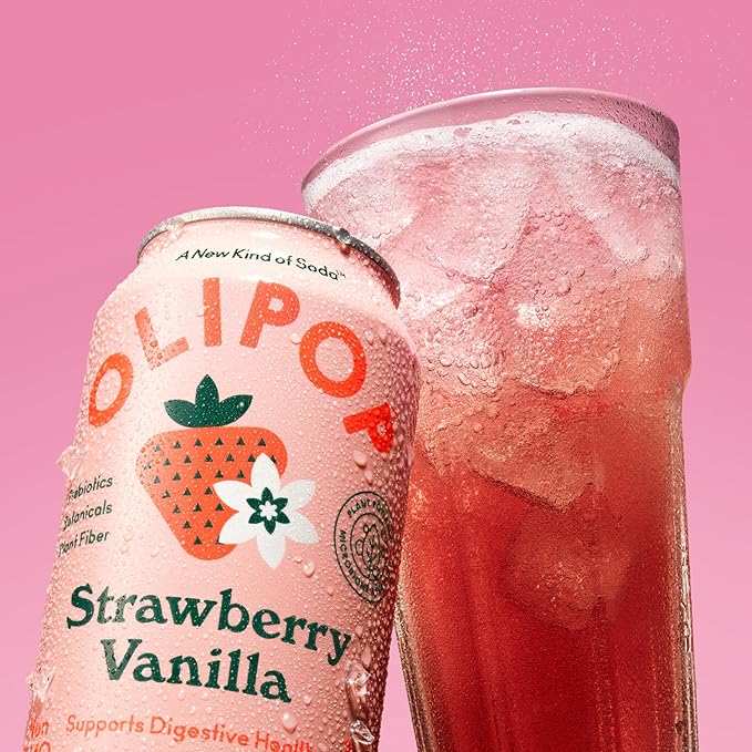 OLIPOP Prebiotic Soda Pop, 3 Flavor Variety Pack, Prebiotics, Fiber, and Botanicals, Gluten Free, Vegan, GMO Free, 12oz (12-Cans)