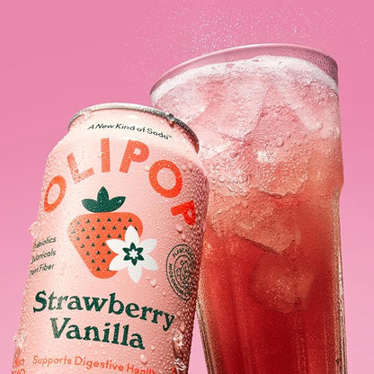 OLIPOP Prebiotic Soda Pop, 3 Flavor Variety Pack, Prebiotics, Fiber, and Botanicals, Gluten Free, Vegan, GMO Free, 12oz (12-Cans)