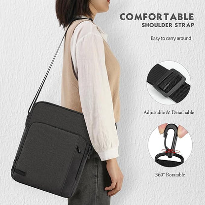 MoKo 12.9 Inch Tablet Sleeve Bag Carrying Case with Pockets Fits 13 Inch New iPad Pro M4 & Air M2 2024, iPad Pro 12.9 M2&M1, Surface Laptop Go 12.4", Galaxy Tab S8+/S9+ 12.4", Black & Gray