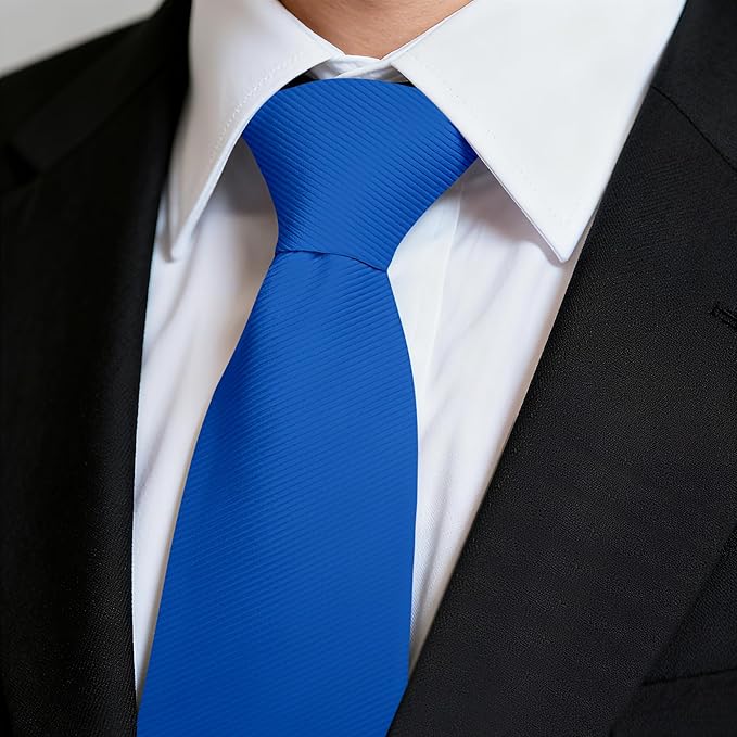 Fineknot Black Ties for Men, Formal Neckties for Men, Solid Color Mens Ties for Business, Wedding, Party, Mens Neck Tie