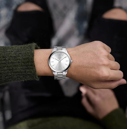 BUREI Men Watches Fashion Analog Stainless Steel Quartz Waterproof Watches,Gift for Men.