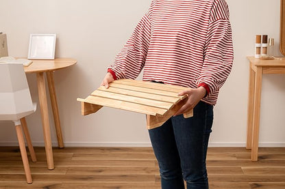 PaletteLife Wooden Footrest, D11.42 xW17.72 xH4.93 (29x45x12.5cm), 1x1.5 ft, Medium, Natural Ashwood, Ergonomic Design