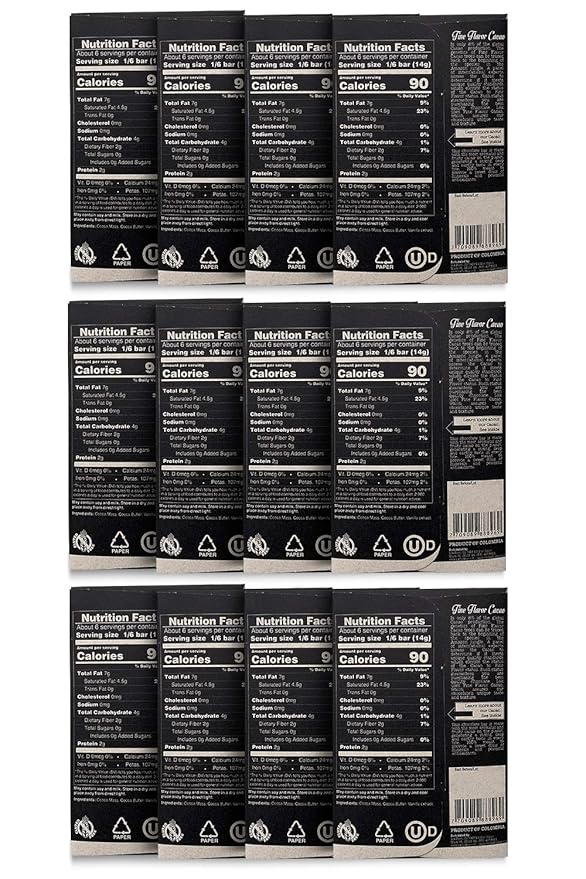Lök Foods Organic Dark Chocolate Bar - 100% Cacao, Healthy Dark Chocolate, Sugar-Free, Vegan, Gluten-Free, 85g - No Sugar for Diabetics, Celiacs, Keto & Paleo Friendly Snack | 3.0 Oz 12 Pack