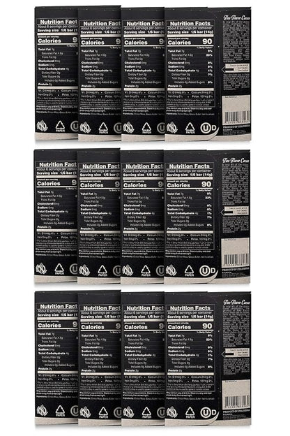 Lök Foods Organic Dark Chocolate Bar - 100% Cacao, Healthy Dark Chocolate, Sugar-Free, Vegan, Gluten-Free, 85g - No Sugar for Diabetics, Celiacs, Keto & Paleo Friendly Snack | 3.0 Oz 12 Pack