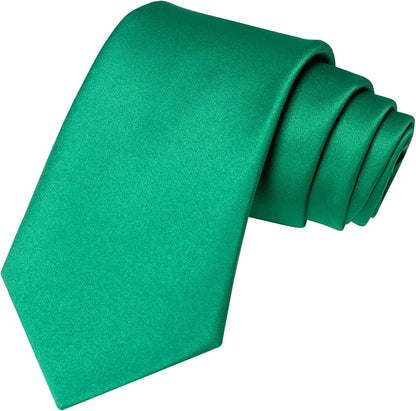 RBOCOTT Solid Color Tie and Pocket Square Hankerchief with Lapel Pin Set for Men
