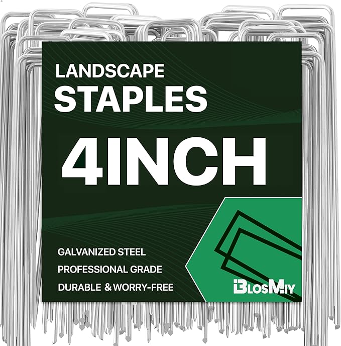 Landscape Staples 4 inch Stakes for Gardening 200 Pack Galvanized Garden Staples for drip Irrigation Landscape Fabric pins Updated Heavy-Duty Weed Barrier Fabric Lawn Outdoor Projects,Decorations