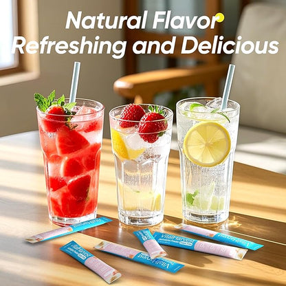 VitalHarvest 36 Sticks Electrolytes Powder Packets Sugar Free Hydration Packets Electrolyte Liquid Daily IV Drink Mix with White Peach, Low Sodium, 0 Calorie
