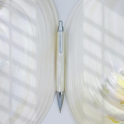 LACHIEVA LUX Mother of Pearl Mechanical Pencil 0.7mm, Elegant Metal Pencil for Drawing and Sketching, Includes 12 Lead Refills