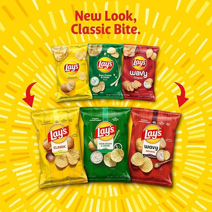 Lay's Potato Chips, Classic Chips Variety Pack, 1 Ounce (Pack of 40)