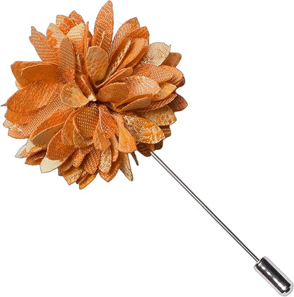 GUSLESON 3.15"（8cm） Mens Floral Tie and Lapel Pin Necktie Hankerchief Cufflinks Set for Men