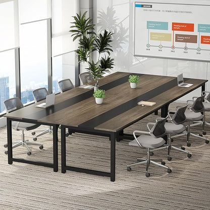 Tribesigns Modern Computer Desk, 70.8 x 31.5 inch Large Office Desk Computer Table Study Writing Desk Workstation for Home Office, Grey/Black