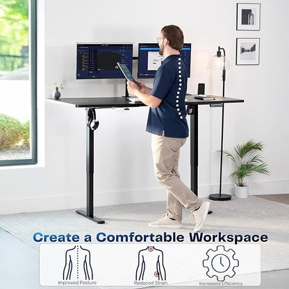VIVO Electric 71 x 36 in Standing Desk, Memory Height Adjustment, 1B Series, Black Top Black Frame, DESK-KIT-1B7B-36