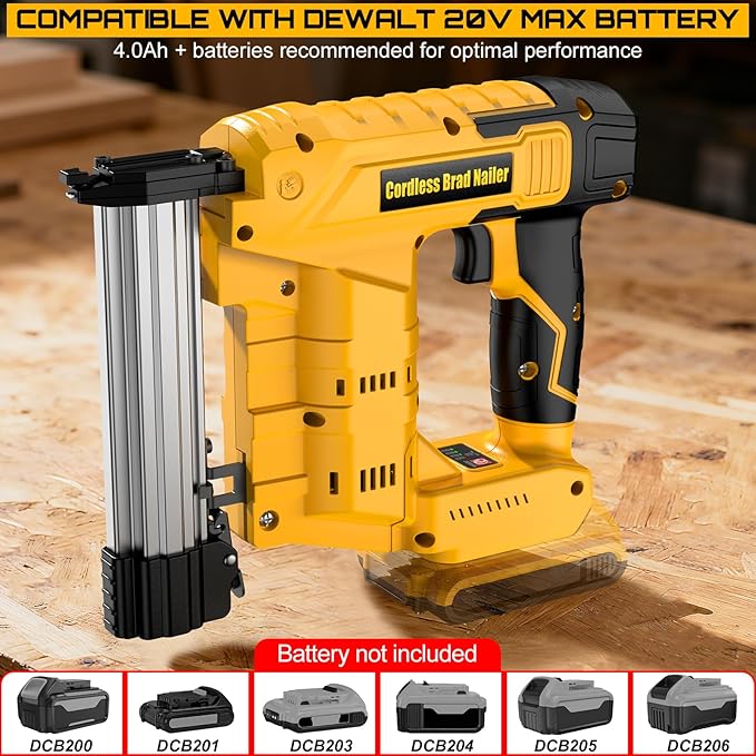 18 Gauge Cordless Brad Nailer & Staple Gun for Dewalt 20V MAX Battery(No Battery), 2 in 1 Electric Nail Gun with 1000 Brad Nails and 1000 Staples for Home Improvement, DIY and Woodworking