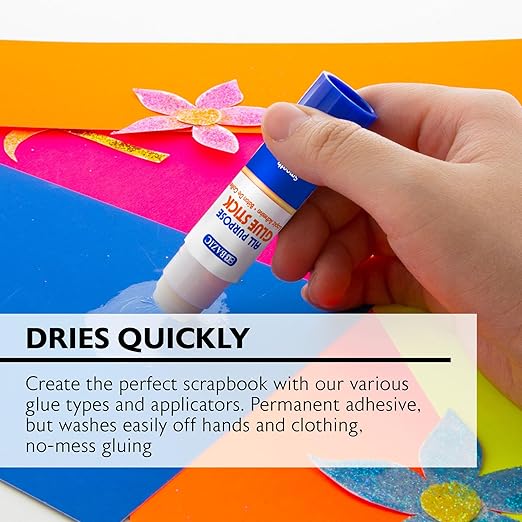 BAZIC Products Premium Glue Stick 8g/0.28 Oz.,White Glue Sticks, Multi-Purpose Acid Free, for Photos Paper Art Craft at School Home Office (4/Pack), 1-Pack