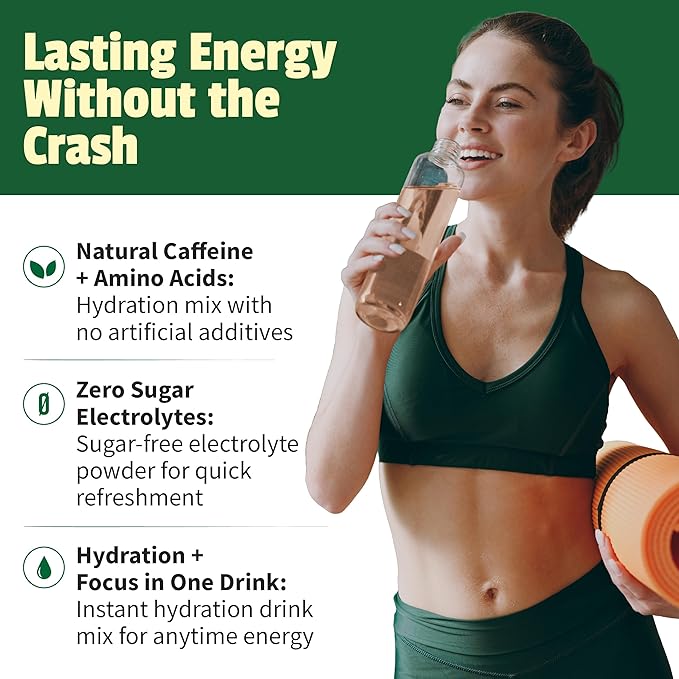 EarlyBird Energy Drink Powder - Morning Cocktail Pink Guava - Zero Sugar Electrolytes with Amino Acids - Electrolytes Powder & Caffeine Drink Mix for Morning Energy, Focus & Hydration - 45 Servings