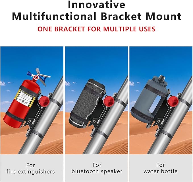 Car Fire Extinguisher Mount Bracket Aluminum Quick Release Roll Bar Fire Extinguisher Holder Mount Universal for Jeep Truck UTV ATV Semi