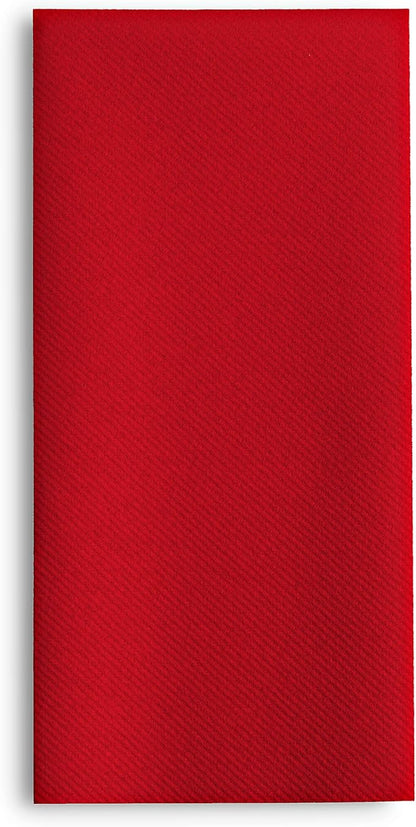 Linen-Feel Colored Paper Napkins - Decortive Cloth-Like Red Dinner Napkins - Soft And Absorbent. For Kitchen, Party, Wedding, Bathroom Or Any Occasion. (Pack of 100)