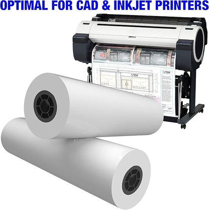 Alliance Wide Format Paper CAD Bond Rolls (20lb | 100 Rolls, 36 In x 300 Ft | 2" Core)