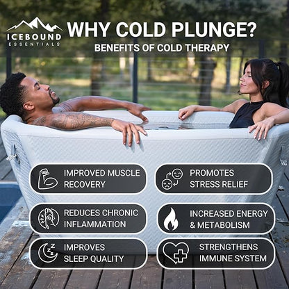 Cold Plunge Tub with Water Chiller - 1HP Efficient Hot and Cold Water Chiller for Ice Bath - Premium Ice Bath Tub with Chiller - WiFi - Filter - Ozone/UV - Ice Bath with Chiller
