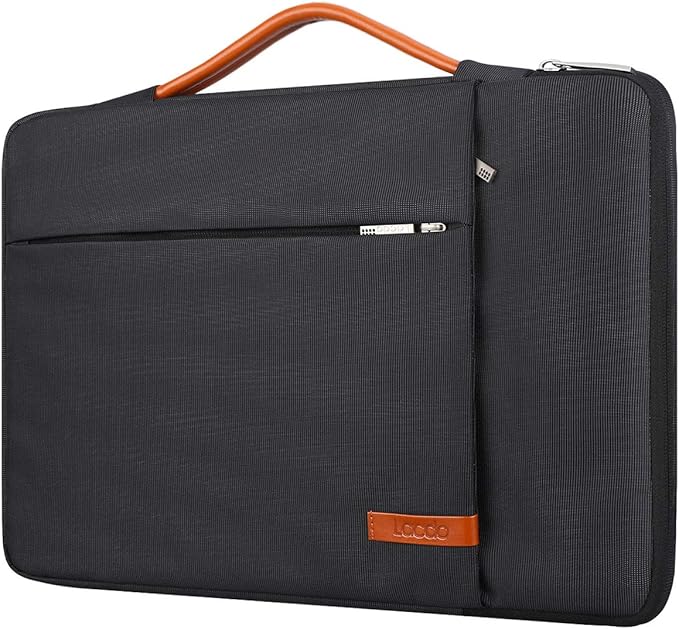 Lacdo 360° Protective 15-15.6 Inch Laptop Sleeve Case for Acer HP Lenovo Dell ASUS Laptop, Acer Aspire 15, HP Pavilion 15, Dell Inspiron 15, Lenovo IdeaPad 15, ASUS ZenBook 15 Computer Bag, Black