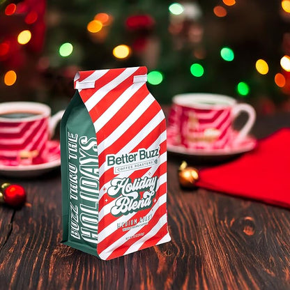 Better Buzz Coffee Roasters Holiday Blend Whole Bean Coffee Medium Roast,12 Ounce (Pack of 1), Small Batch Roasted Arabica Beans, Winter Spices and Brown Sugar Notes
