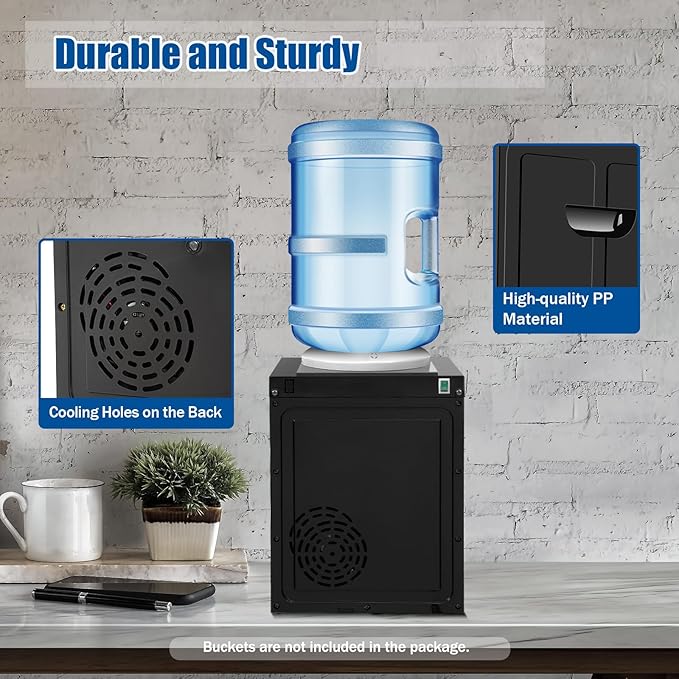 Water Dispenser Top Loading Countertop Water Cooler Dispenser with 3 Temperature Settings Desktop Electric Hot and Cold Dispensers for Home, Office, Dormitory (European White)