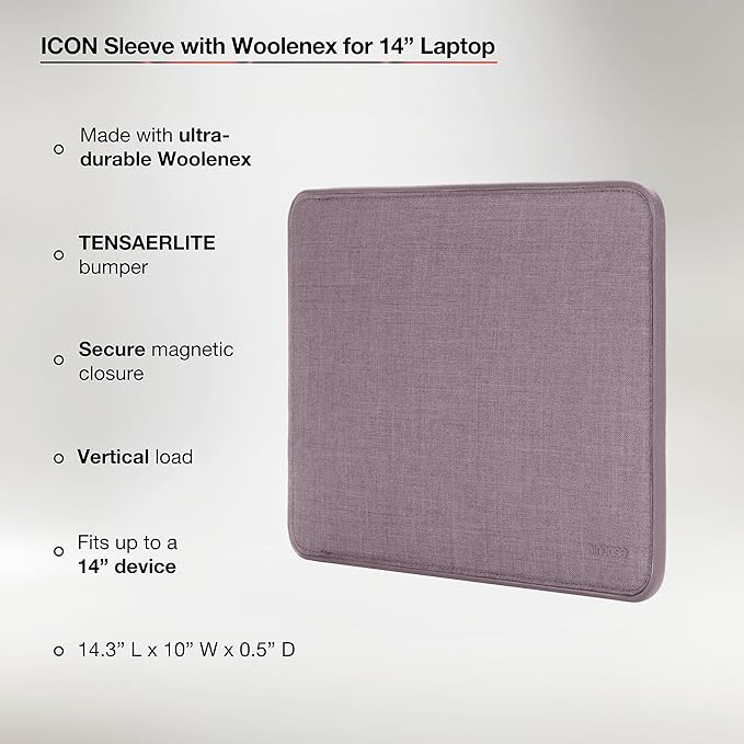 Incase ICON Sleeve with Woolenex - MacBook Pro 14 inch Case - 2024, 2023, 2022, 2021, M4, M3, M2, M1 - Fitted MacBook Case, Laptop Sleeve, Hard Cover, Durable, Lightweight - Purple Rain