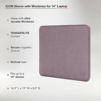 Incase ICON Sleeve with Woolenex - MacBook Pro 14 inch Case - 2024, 2023, 2022, 2021, M4, M3, M2, M1 - Fitted MacBook Case, Laptop Sleeve, Hard Cover, Durable, Lightweight - Purple Rain