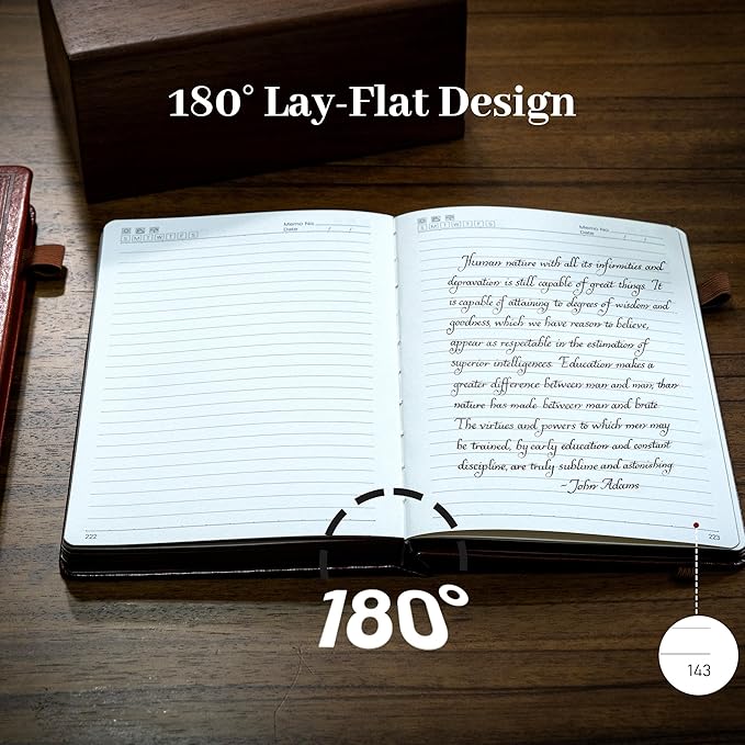 CAGIE Leather Lined Journal Notebook for Men & Women, Debossed Cross, 320 Pages 100 GSM Thick Paper, A5 Hardcover Journaling Notebooks for Writing, 5.7'' X 8.3'' Diary, Grey