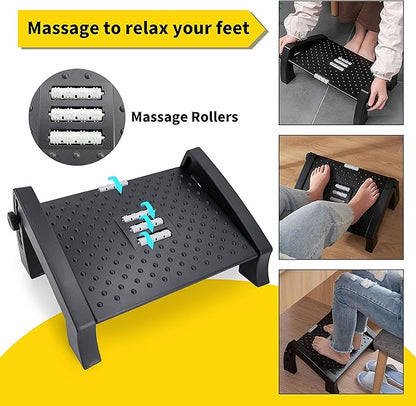 Foot Rest for Under Desk, Foot Stool with Removable Memory Foam Cushion, Leg Rest for Office & Home Work (JDTJ-RD)