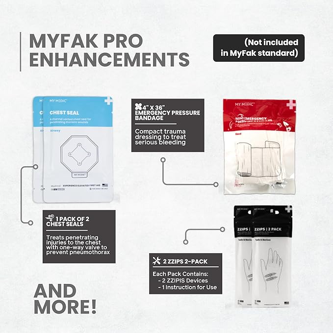 My Medic MYFAK Large Pro- HSA FSA Approved Ifak First Aid Kit - Comprehensive 200 life saving Item Medical Kit - Boat or Car First Aid Kit - Coyote