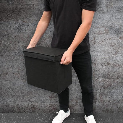Document Organizer - Large Capacity Comics Box, Portable File Container | Box with Handle and Dividers | For Office, School, Home, Bedroom, Car and Travel