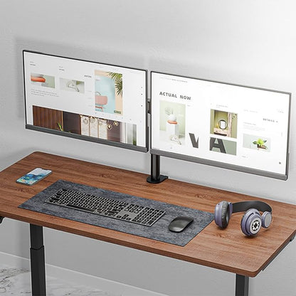 WALI Dual Monitor Stand for 13-27 inch Screens, Dual Monitor Mounts for 2 Monitors, 2 Monitor Desk Mount Holds up to 22 lbs, Height Adjustable Swivel Tilt Rotation, 75x75/100x100mm (M002), Black