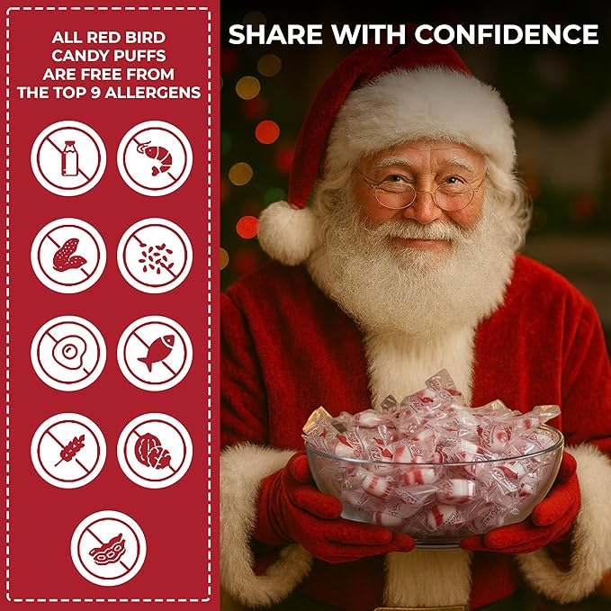 Red Bird Soft Peppermint Candy Mints, Bulk Candy Individually Wrapped, 46 oz Bag (Case of 6)