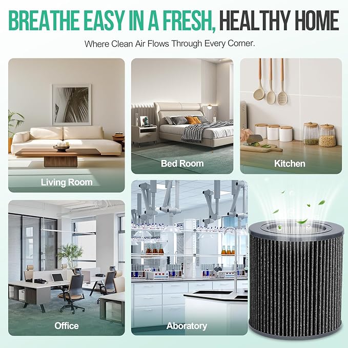 2 Pack Air Mini Replacement Filters Compatible with Molekule Air Mini & Air Mini+ Air Purifiers, PECO-HEPA Tri-Power 3-in-1 High-Efficiency True HEPA Replacement Filter (Green, 2 Pack)