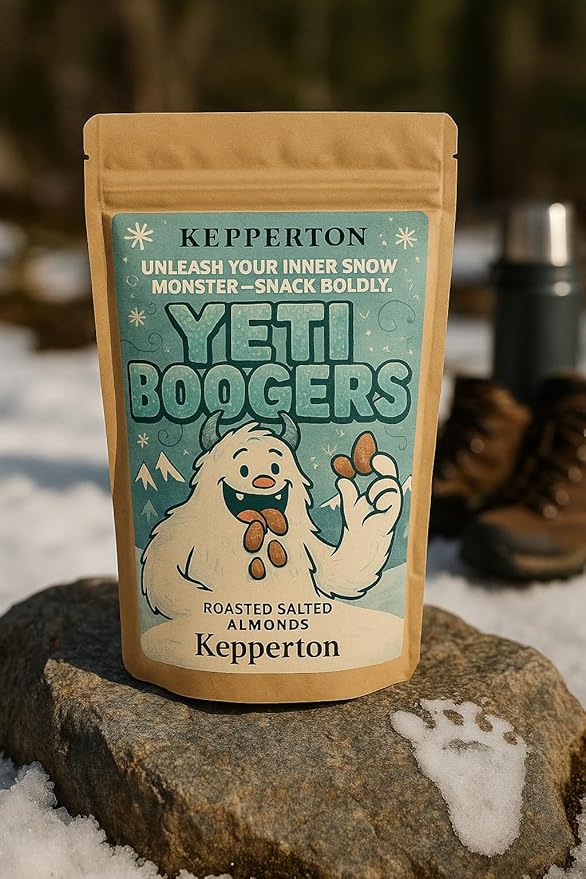 Kepperton YETI BOOGERS Gourmet Roasted Almonds - Hilarious Gag Gift Snack for Birthdays, White Elephant, Holidays & Prank Lovers - Unique, Crunchy Fun
