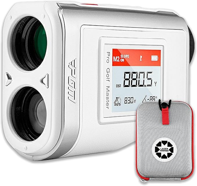 PGM Golf Rangefinder with Slope 600/1300 Yards, 7X Magnification Laser Range Finder Golf with Flag Pole Locking Vibration, Golf Gifts Accessories with Range Finder Magnetic Strap for Men