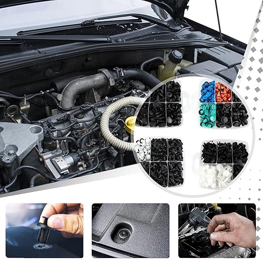 Car Push Retainer Clips 1045PCS Auto Fasteners Assortment-30 Most Popular Sizes Nylon Bumper Fender Rivets with 10 Cable Ties and Blue Fastener Remover for Ford GM Toyota Honda Chrysler Benz Nissan