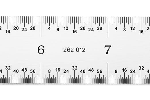 PEC Tools Rigid Metal Ruler, 12"/300mm High-Precision Steel Rule with Satin Chrome Finish, English & Metric Graduation (1/32", 1/64", 0.5mm, 1.0mm), Fully Hardened and Tempered, Made in USA