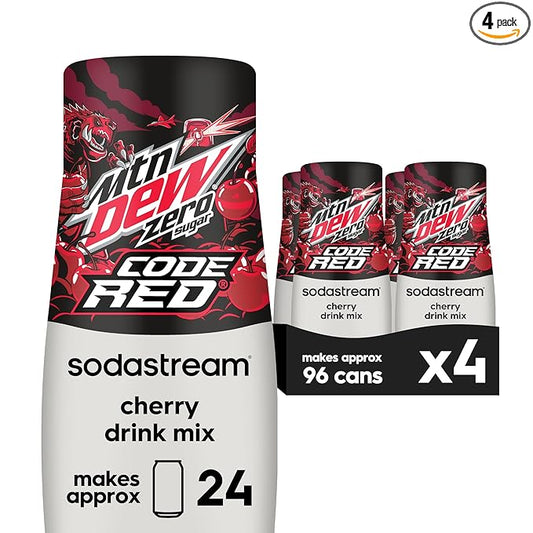 SodaStream MTN Dew Code Red Zero Sugar Drink Mix (440ml, Pack of 4)