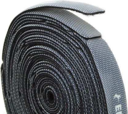 Reusable Cable Ties 1/2" x 6" Self-Gripping Strips Ready to Use Precut Straps for Cable Management and Organizing Cords 50 Pack (Black)
