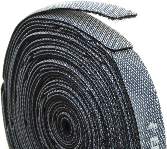 Reusable Cable Ties 1/2" x 8" Self-Gripping Strips Ready to Use Precut Straps for Cable Management and Organizing Cords 50 Pack (Black)