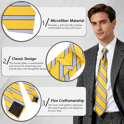 Fineknot Ties for Men, Jacquard Neck Ties, Mens Plaid Paisley Striped Tie, Classic Floral Mens Ties for Wedding Business