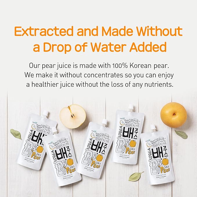 Korean Pear Juice Boxes 48.7 Fl Oz (Pack of 8) – 배주스 – [Good for Hangover] Fresh Juice, On-the-Go Drinks