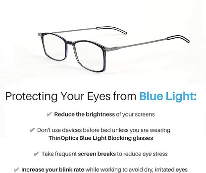 ThinOptics Frontpage Blue-Light Blocking Computer Reading Glasses and Milano Aluminum Case