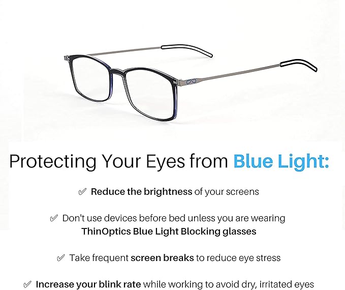 ThinOptics Frontpage Blue-Light Blocking Computer Reading Glasses and Milano Aluminum Case